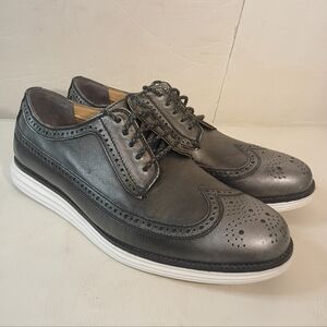 COLE HAAN Grand OS Wingtip Oxford Shoes Men’s Size 10.5W Black Pewter C21030 HTF
